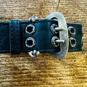 Chrome Hearts Custom Leather & Silver Bracelet.